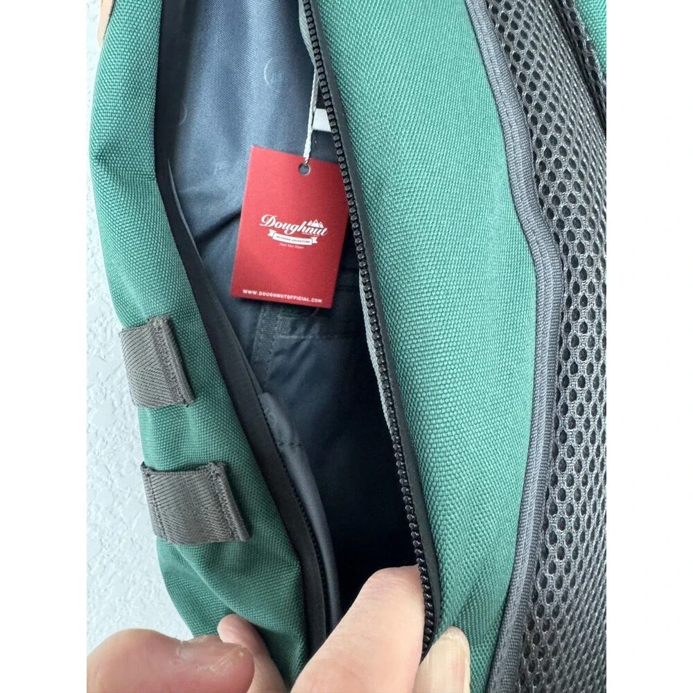 Doughnut Outdoor Adventure Green Tan Backpack Hiking Travel‎ Laptop Bag